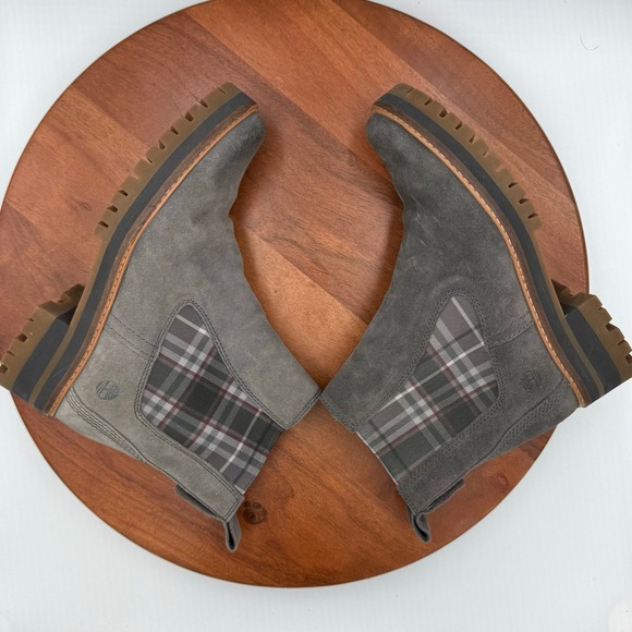 Timberland Courmayeur Valley Chelsea Boots Grey Suede Plaid A2EEH Grunge Women 7 - Picture 9 of 13